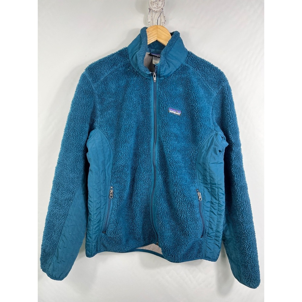 Patagonia R3 Hi-Loft Regulator Fleece Jacket Womens XL Teal Blue Full‎ Zip 25705